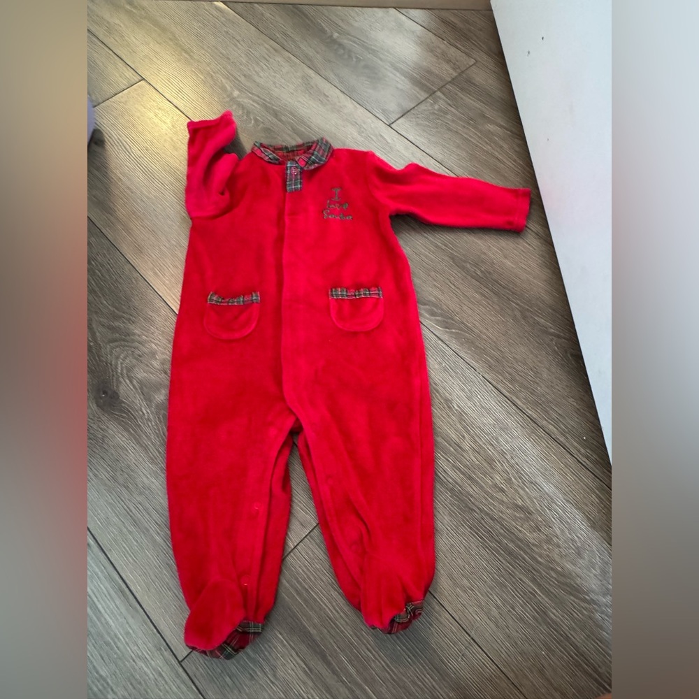 Miniwear Red and Plaid Baby Outfit Christmas